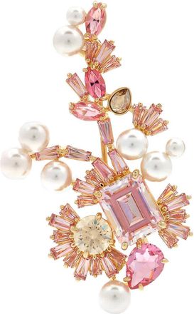 Swarovski Gema Brooch Gold Shiny Pink