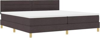 vidaXL Cama Box Spring Con Colch&oacute;n Marr&oacute;n Oscuro 200 X 200 Cm Tela Vidaxl
