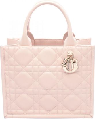 Dior Pink Leather Handbag Tote Bag (Pre-Owned)