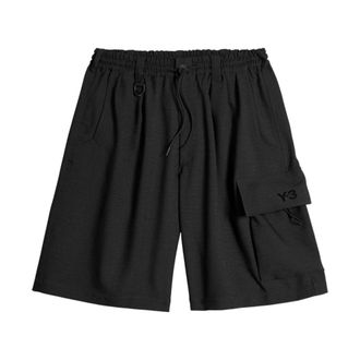 Yohji Yamamoto Korte Broeken, Heren, Zwart, M, Raw Edge 3-Stripes Long-Sleeve T-Shirt