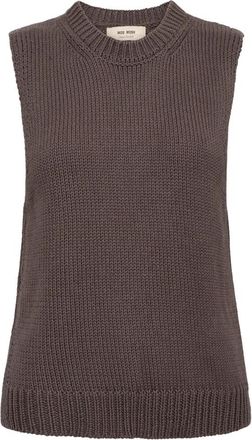 Mos Mosh Trui met ronde hals - Dames - Ronde hals truien - Bruin - L - Truien & Vesten
