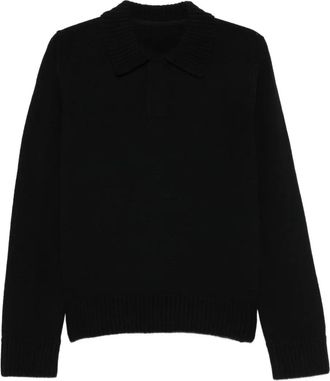 sacai Wollen trui met polokraag - Zwart