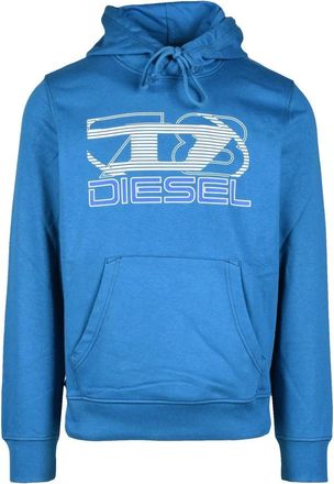 Diesel Blue Hooded Graphic Sweatshirt