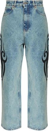 VETEMENTS Printed Jeans - Dames - Loose Fit Jeans - Blauw - W28 - Katoen - Jeans
