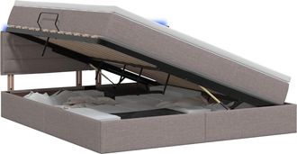 vidaXL Cama De Almacenamiento Led Con Colch&oacute;n Topo 140 X 200 Cm Tela Vidaxl