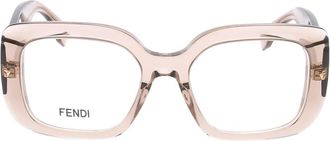 Fendi Eerste Geometrische Zonnebril - Dames - Brillen - Beige - ONE Size - Accessoires