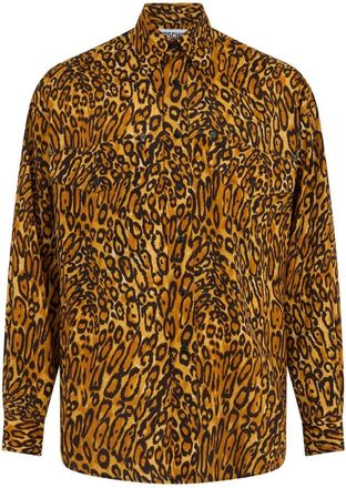 Moschino Lange mouwen shirt met luipaardprint - Heren - Casual Overhemden - Veelkleurig - L - Overhemden