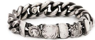 Werkstatt München Memories curb-chain bracelet - unisex - Brass - S - Silver