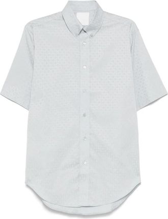 Givenchy Kort Mouw Shirt - Heren - Korte mouwen Overhemden - Grijs - L - Katoen - Overhemden