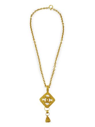 Chanel 1994 halsketting met CC hanger - Goud