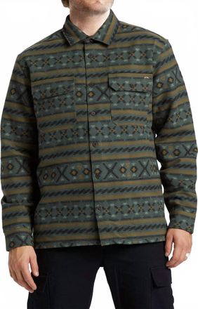 Billabong Offshore Jacquard Flannel Shirt In Slate Green