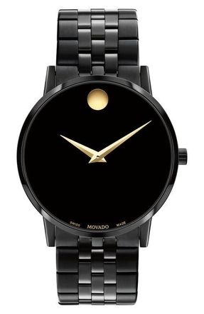 Movado Museum Diamond Classic Bracelet Watch, 40mm in Black at Nordstrom