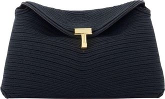 Toteme Canvas T-Lock Clutch Black