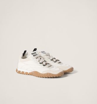 Miu Miu Tyre technical fabric and suede sneakers