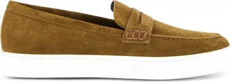 Manolo Blahnik penny-suede loafers - men - Calf Suede/Calf Leather/Rubber - 10 - Brown