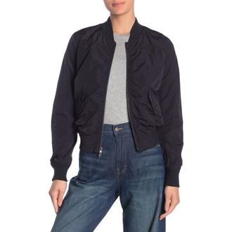 Vince Shrunken Crop Bomber Jacket in Coastal at Nordstrom Rack, Size Medium