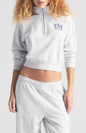 SKIMS Lightweight Fleece Shrunken Quarter Zip Pullover in Light Heather Grey at Nordstrom Rack, Size X-Small