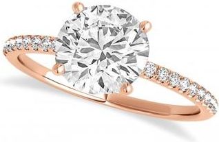 Allurez Lab Grown Diamond Accented Engagement Ring Setting 18k Rose Gold (5.12ct)