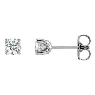 Diamond2Deal 1/3ct Lab-Grown Diamond Stud Earrings Clarity SI, Color G-H, 14k Gold