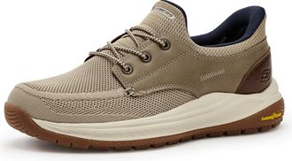 Skechers Mens Meroe-Alden Sneaker, Taupe, 11.5 Wide