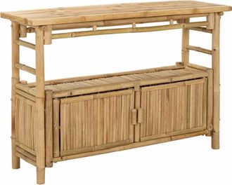 vidaXL Mesa Consola Con Estante Natural 110 X 35 X 75 Cm Bamb&uacute; Vidaxl