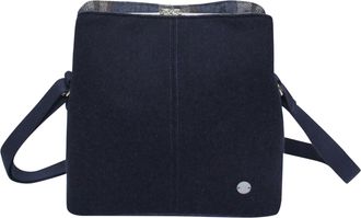 Earth Squared Plain Wool Logan Bag - Ethical & Sustainable Crossbody & Shoulder Bag, Smart Everyday Handbag with Adjustable Strap (Navy Wool)