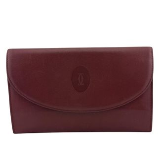 Cartier Must Red Color Leather Long Wallet (Bi-Fold) (Pre-Owned)