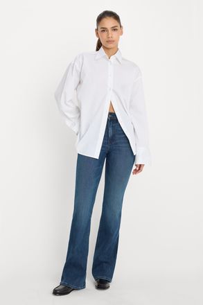 Good American Womens Soft Tech Good Classic Bootcut Jeans | Indigo, Size 22 Plus | Good American by Khlo&Egrave; Kardashian