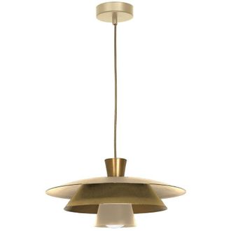 OEM L&aacute;mpara Colgante Decorativa Beige Dorado Plato 1xe27 15w Luminex