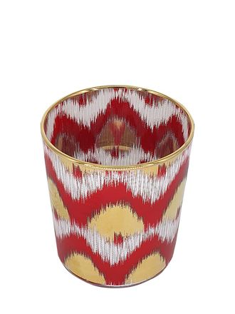 Les-Ottomans Set Of 4 Ikat Gold Glasses