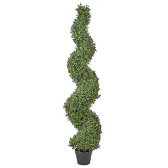 Beliani Beliani - Planta Artificial En Maceta Uso Interior Exterior Decoraci&oacute;n De Pl&aacute;stico Maceta Negra 158 Cm Spiral Tree