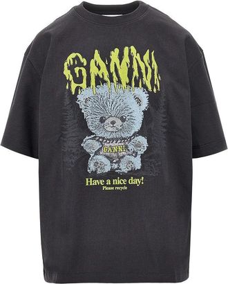 Ganni Forest Teddy print Relaxed Fit T-shirt Woman XS