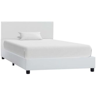 vidaXL Estructura De Cama De Cuero Sint&eacute;tico Blanco 100x200 Cm Vidaxl