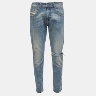 Diesel Mens 2019 D-Strukt Slim-Fit Jeans in Blue Cotton - Size 31W/30L