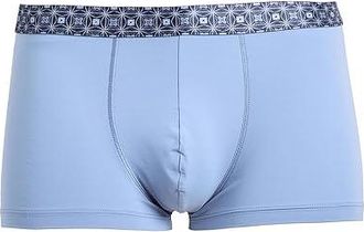 Hanro Micro Touch Boxer Brief w/ Printed Waistband Mens Underwear Mineral Blue : 2XL, Elastane/Polyamide