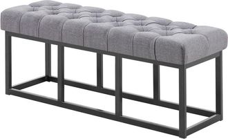 Clp Clp - Taburete Pie De Cama Amun Tela & Negro Gris Oscuro 120 Cm