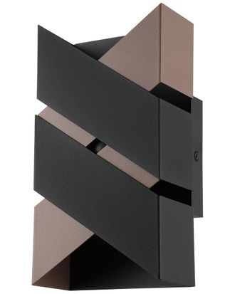 Eglo Eglo Gurare 1 Light Integrated Led Wall Light With Structured Black & Mocha Finish