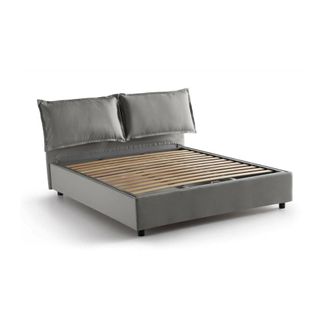 Dmora Cama francesa de tela gris