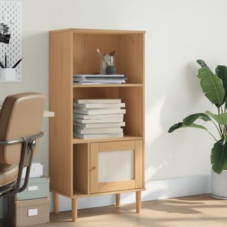 vidaXL Vidaxl - Estanter&iacute;a Senja Aspecto Rat&aacute;n Madera Pino Marr&oacute;n 60x35x130 Cm