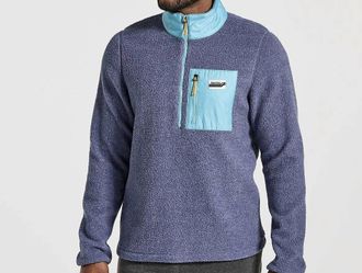 Saucony Rested Sherpa Quarter Zip Sweater In Sodalite Heather
