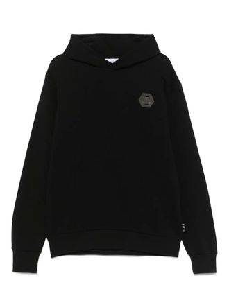 Philipp Plein logo-print hoodie - men - Polyester/Cotton - M - Black