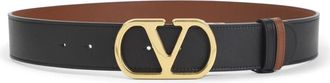 Valentino Garavani VLogo 40 Reversible Riem - Dames - Riemen - Zwart - 70 CM - Leer - Accessoires