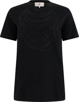 Elisabetta Franchi Mujer, Camisetas, Negro, Talla: M