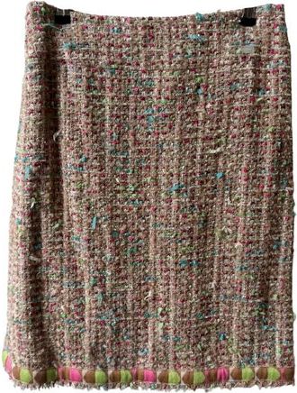 Chanel Karl Lagerfeld 2005 Multi Colour Tweed Skirt Size S