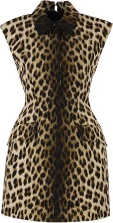 Sportmax Mini Jurk - Dames - Korte kleedjes - Bruin - XS - Katoen - Kleedjes