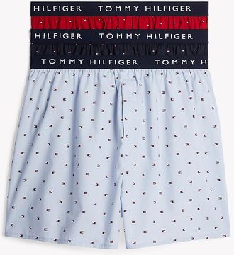 Tommy Hilfiger Mens Tommy Logo Woven Boxer 3-Pack - Multi - XL