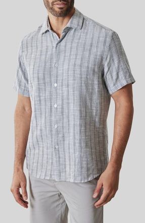 Robert Barakett Satoru Short Sleeve Button-Up Shirt in Black at Nordstrom, Size Xx-Large