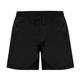 Balmain Beachwear, male, Black, Size: 2XL Drawstring Swim Shorts