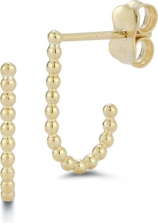 Ember Fine Jewelry 14K Gold Thin Ball J Hoops