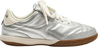 Diadora Gold Indoor Metallic - Dames - Sneakers - Grijs - 40 EU - Katoen - Schoenen